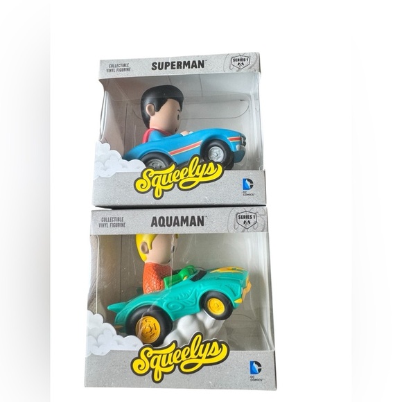 Hallmark Squeelys Series 1 #6 & # 2 Aquaman and Superman Collectible Figures - Picture 6 of 6